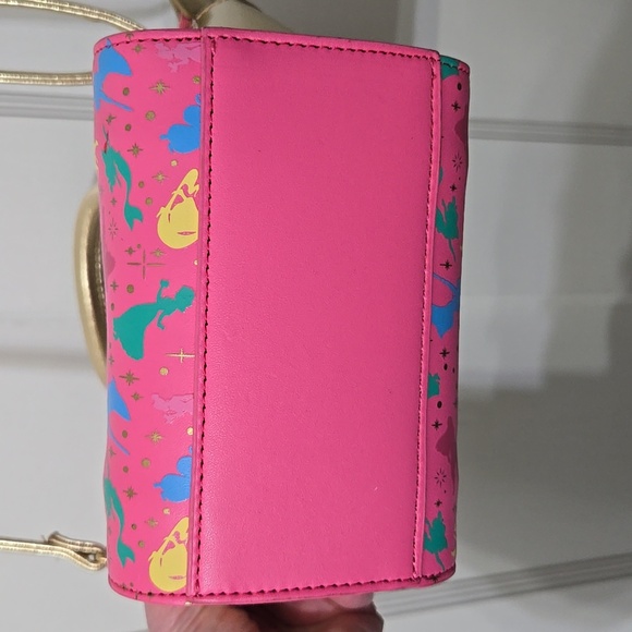 Disney Princess Girls Pink Gold Pastel Crossbody Purse Excellent Condition - Picture 7 of 8